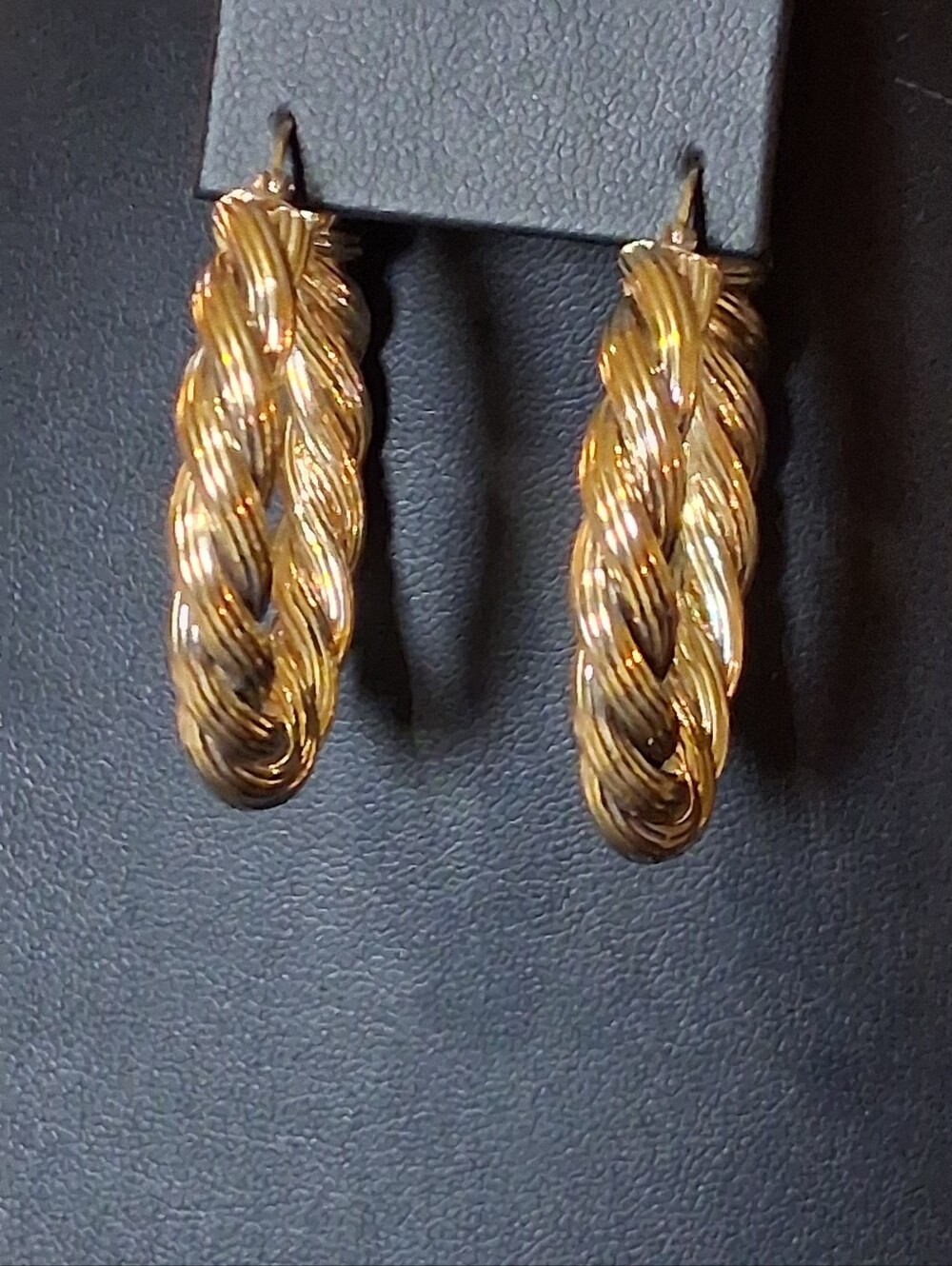 Vintage Late 1980s to 1990s 925 Gold Vermeil Chunky Hoop Croissant - Style 1.5"